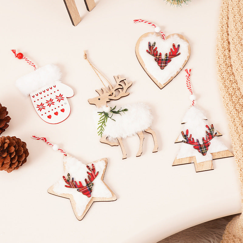 Wooden Christmas Ornaments for a Cozy Nordic Tree Set