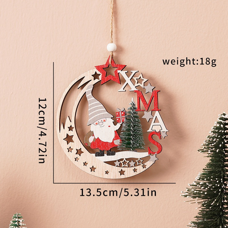 Christmas Wooden Ornaments for Rustic Holiday Tree Decor