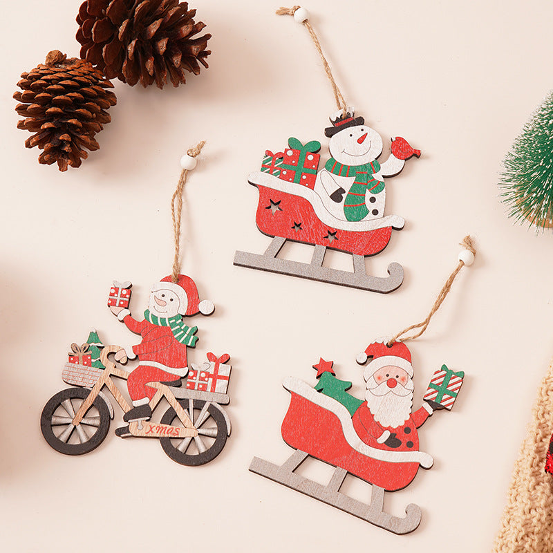 Christmas Wooden Ornaments for Rustic Holiday Tree Decor