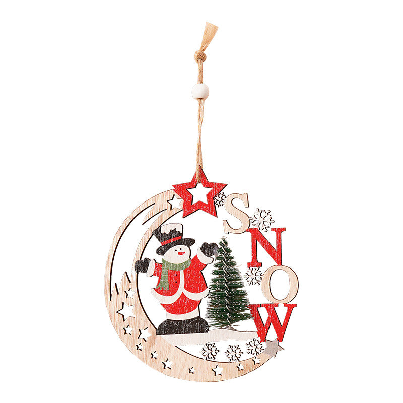 Christmas Wooden Ornaments for Rustic Holiday Tree Decor