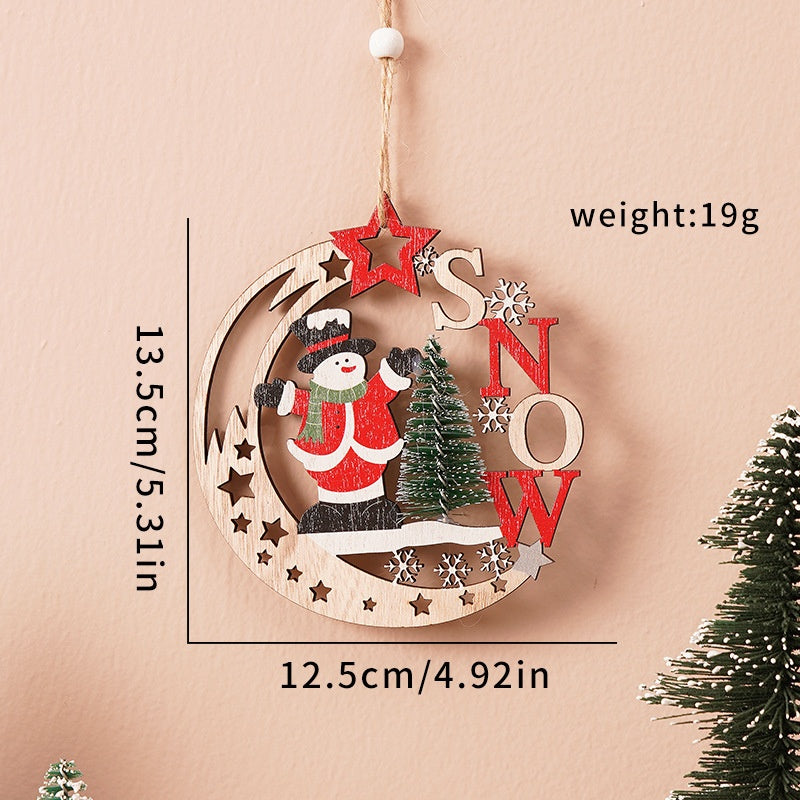 Christmas Wooden Ornaments for Rustic Holiday Tree Decor