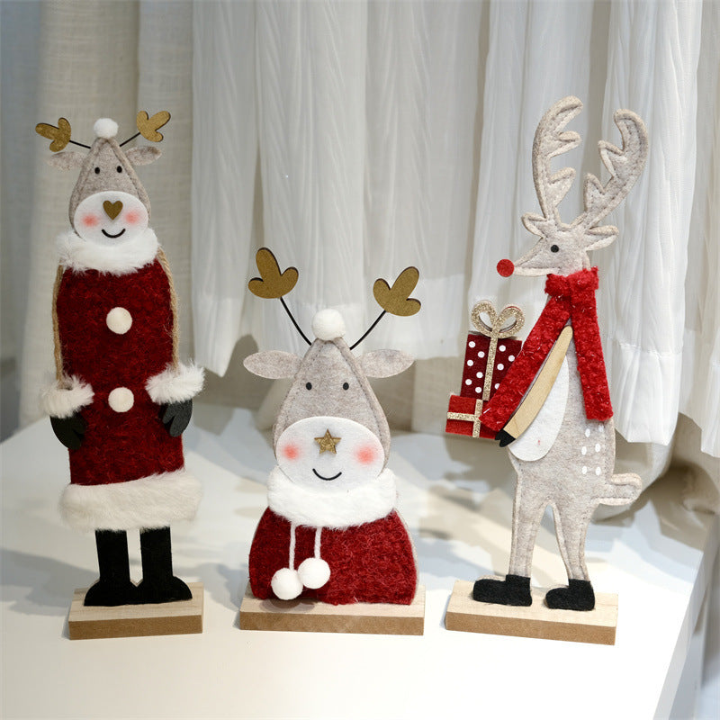 Wooden Felt Deer Trio – Christmas Window Display Decor