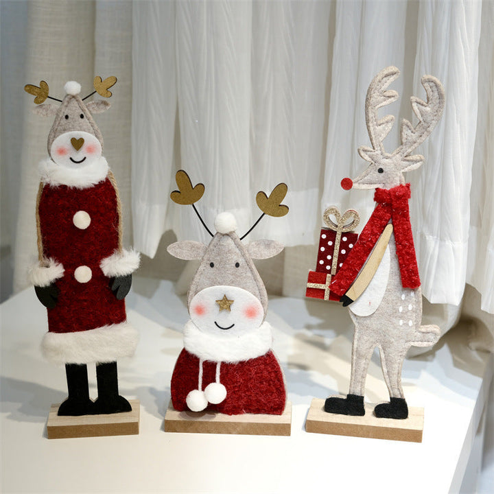 Wooden Felt Deer Trio – Christmas Window Display Decor