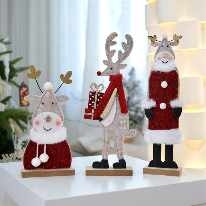 Wooden Felt Deer Trio – Christmas Window Display Decor