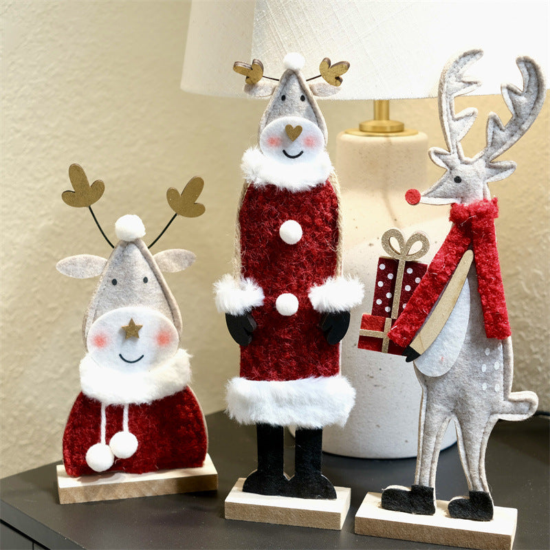 Wooden Felt Deer Trio – Christmas Window Display Decor