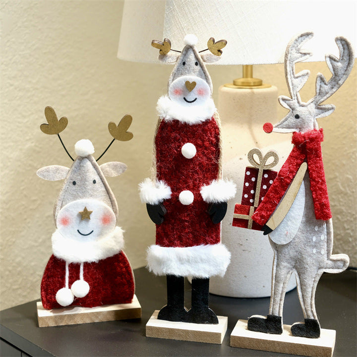 Wooden Felt Deer Trio – Christmas Window Display Decor