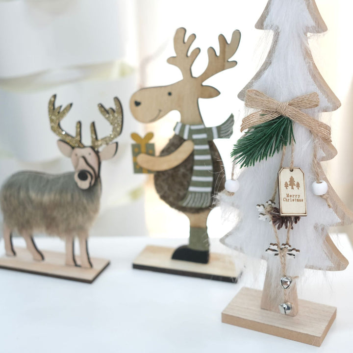 Christmas Wooden Reindeer Decor for Cozy Tabletops