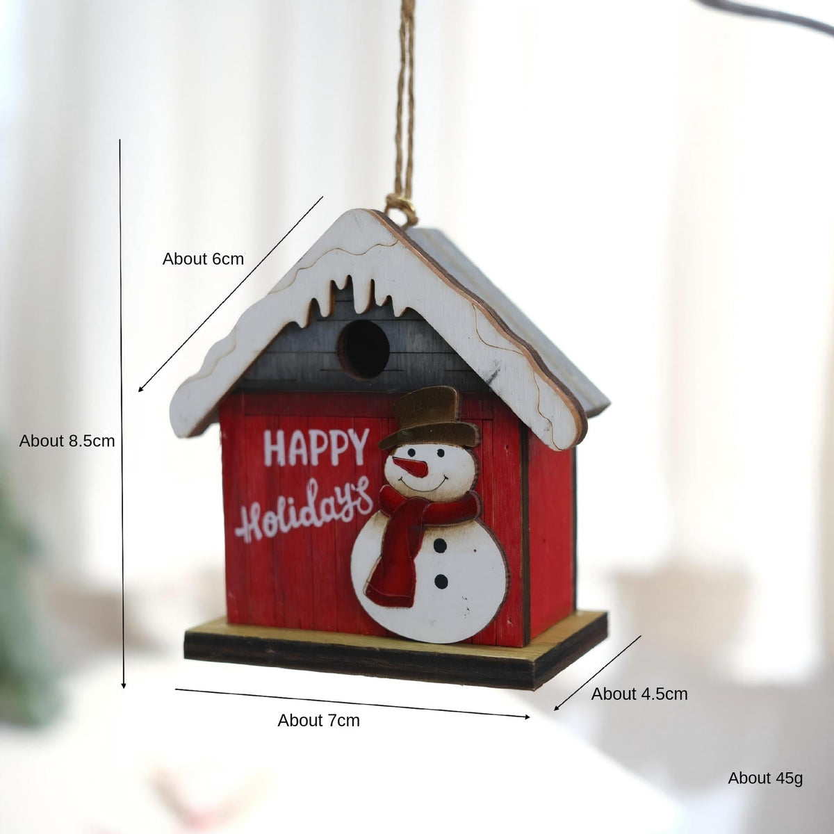 Wooden Christmas House Ornaments With Rustic Charm