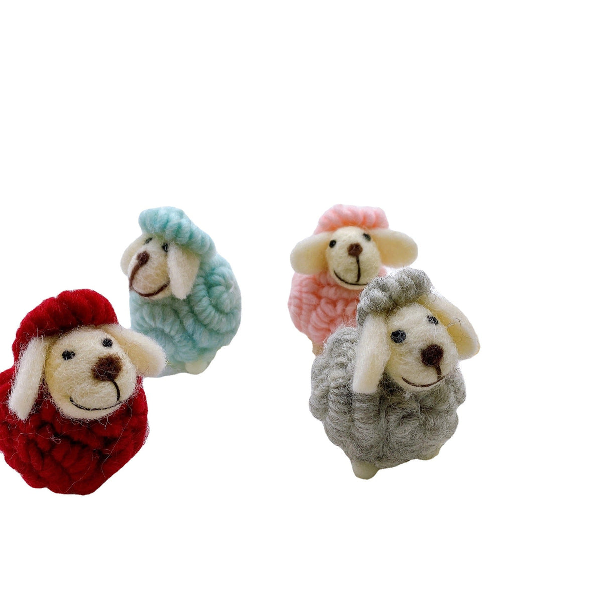 Christmas Wool Felt Lamb Ornament Cozy Tree Decor