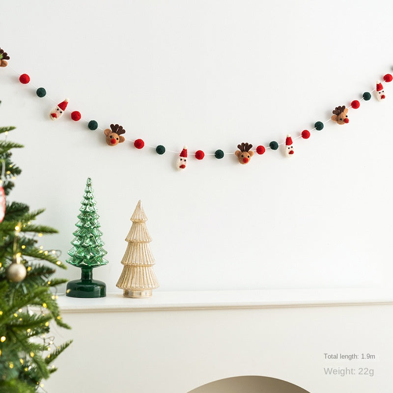 Christmas Felt Garland for Cozy Holiday Wall Decor
