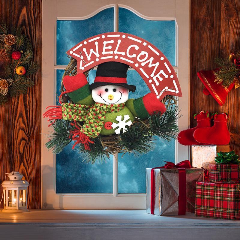 Christmas Character Wreath Door Hanging Holiday Decor