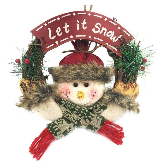 Christmas Character Wreath Door Hanging Holiday Decor