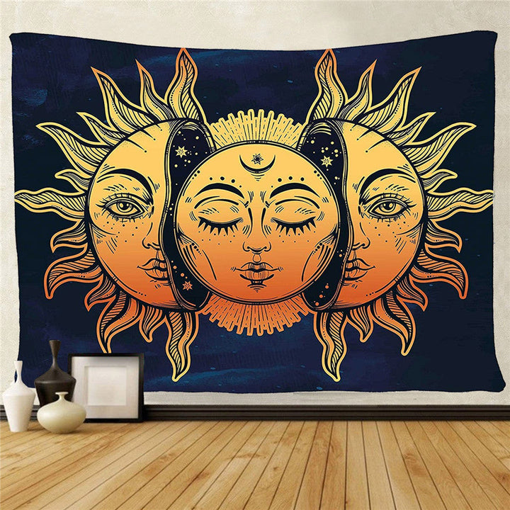 Celestial Sun Moon Tapestry Wall Art Statement Decor