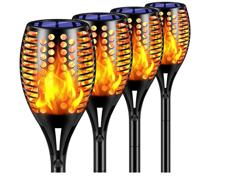 Solar Garden Torch Lamp with Realistic Flickering Flame