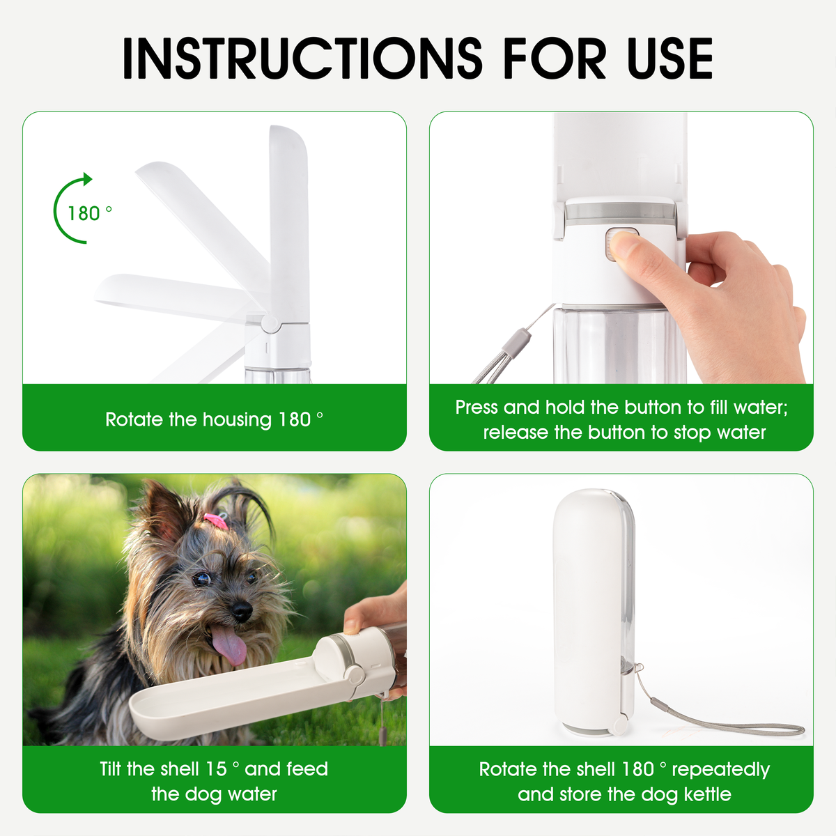 Portable Dog Water Dispenser With Rotating Drink Cup