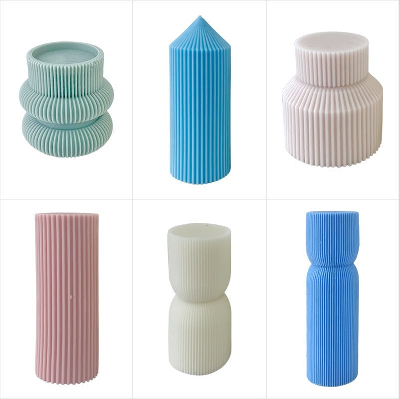 Ribbed Candle Silicone Mold for Sculptural Candle Designs