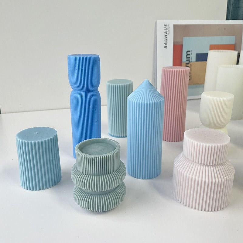 Ribbed Candle Silicone Mold for Sculptural Candle Designs