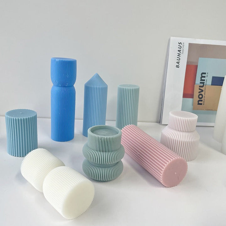 Ribbed Candle Silicone Mold for Sculptural Candle Designs