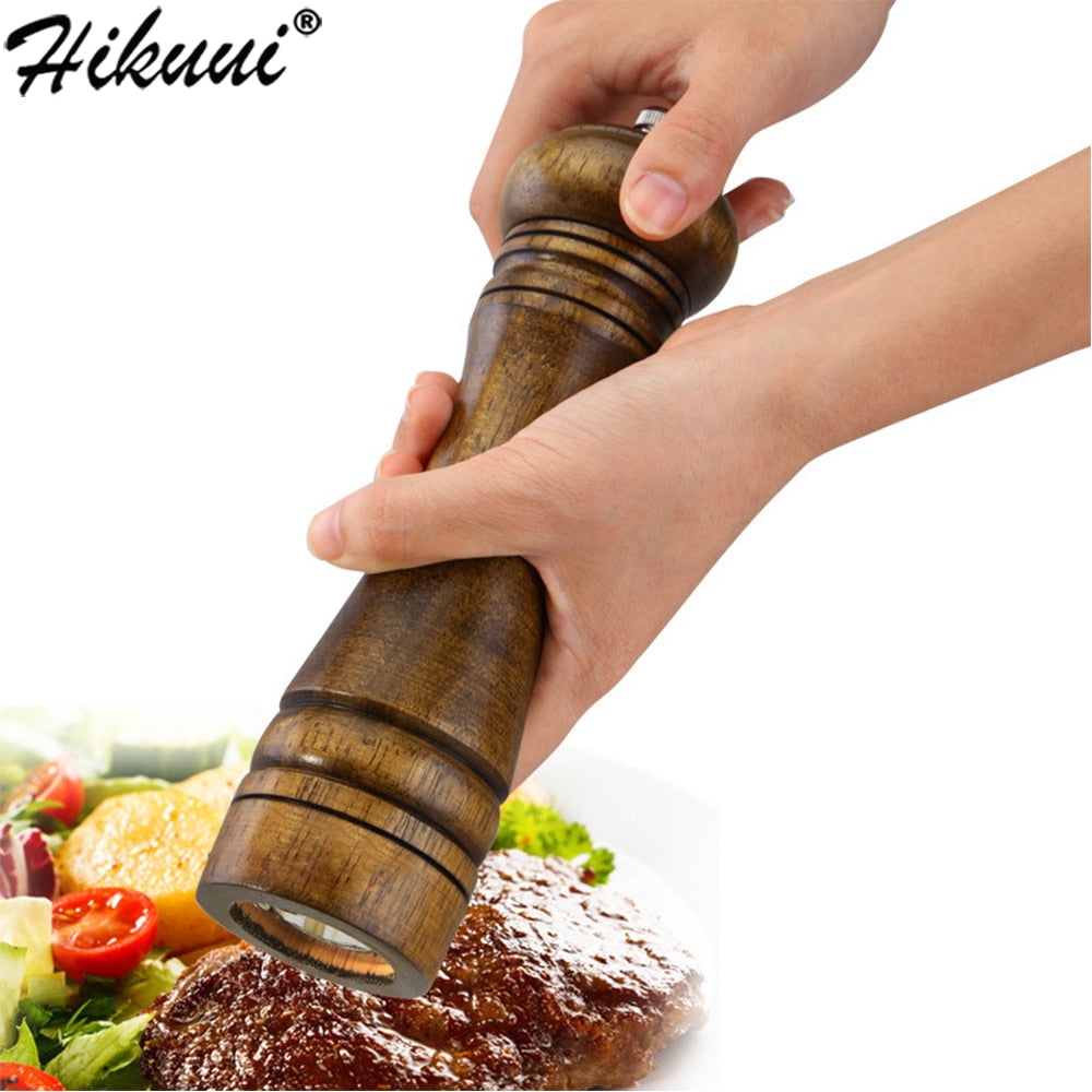 Oak Wood Pepper Mill Grinder with Adjustable Ceramic Core