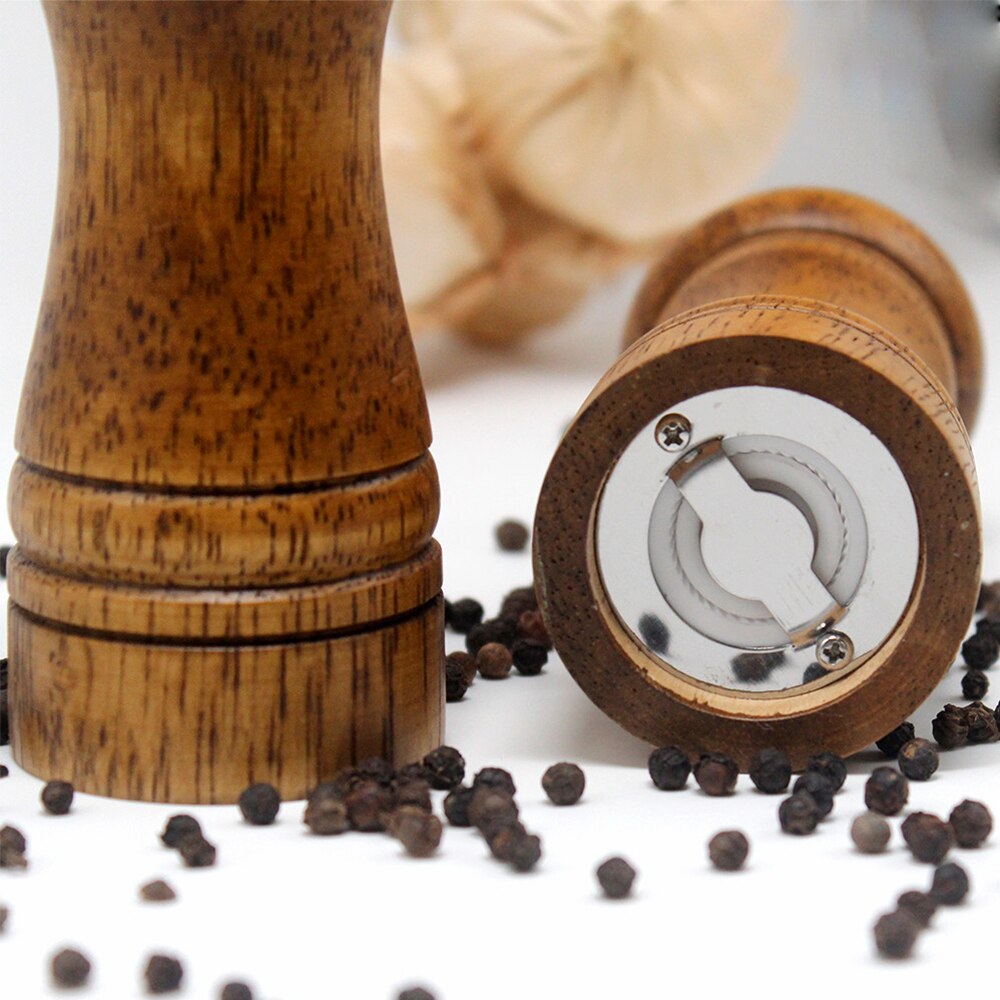 Oak Wood Pepper Mill Grinder with Adjustable Ceramic Core