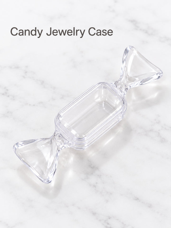 Clear Candy Jewelry Box for Earrings, Portable Mini Case