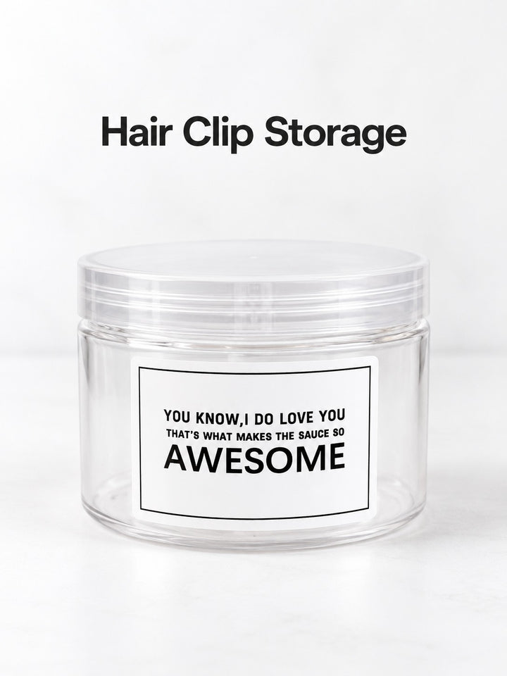 Clear Hair Clip Storage Jar with Dust-Proof Lid for Vanity