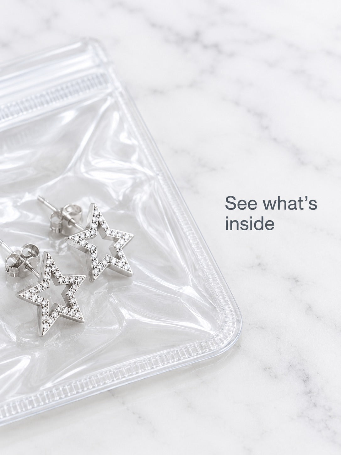 Clear Jewelry Storage Box with Zip Bags for Earrings