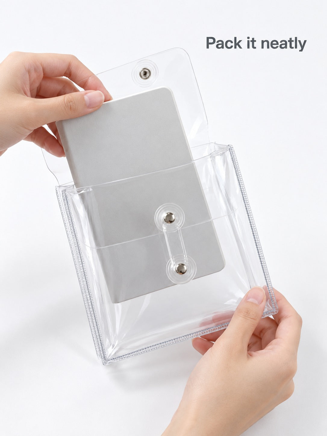Clear PVC Desk Organizer Pouch for Stationery and Makeup
