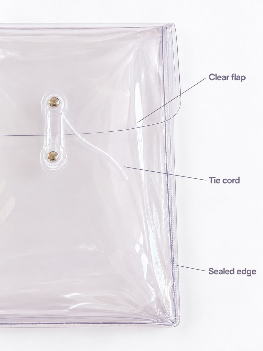 Clear PVC Hand File Bag for Bills, Tablets & Stationery