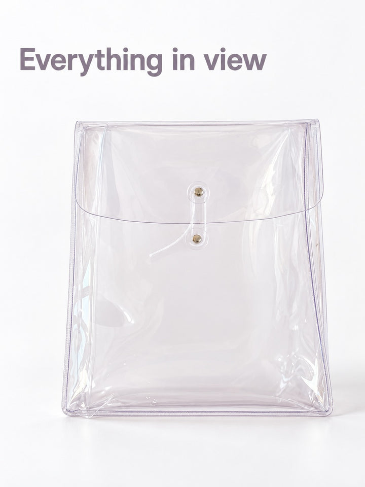 Clear PVC Hand File Bag for Bills, Tablets & Stationery