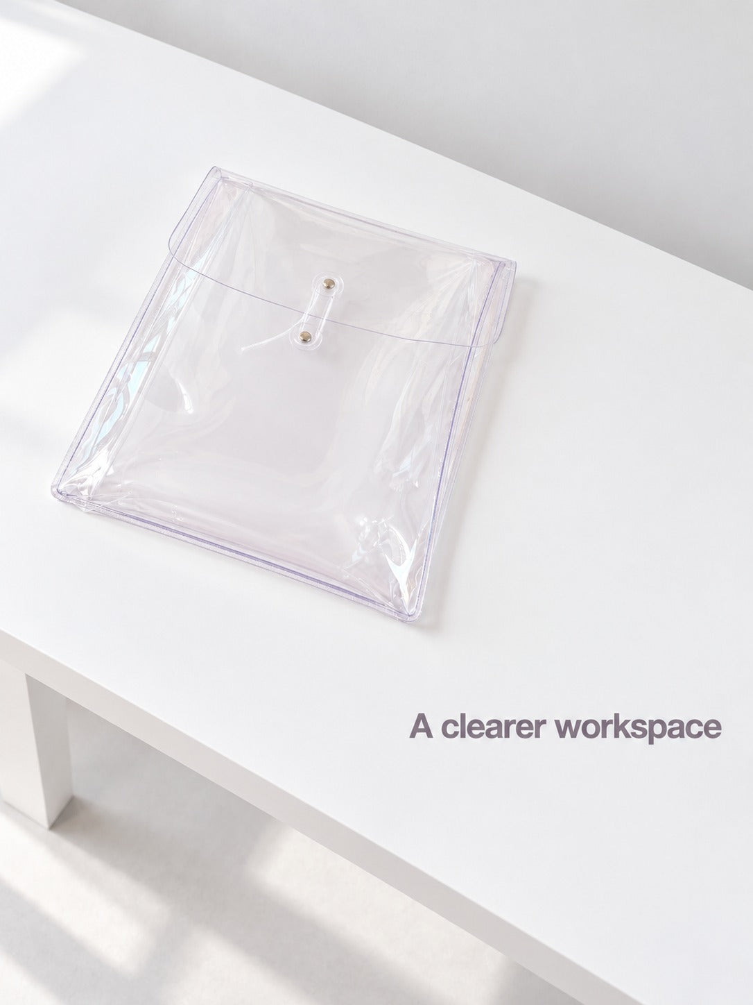 Clear PVC Hand File Bag for Bills, Tablets & Stationery
