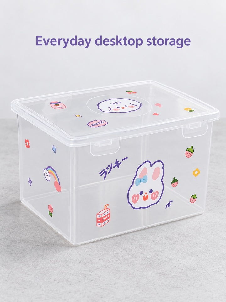 Clear Desktop Stationery Box, Stackable Storage Organizer