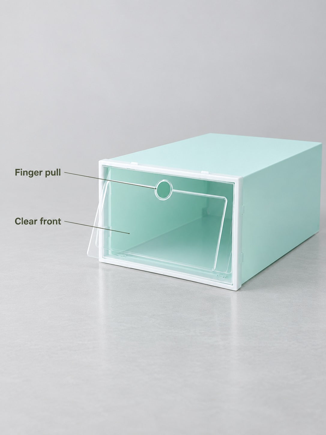 Clear Stackable Shoe Boxes with Flip-Front Drawers