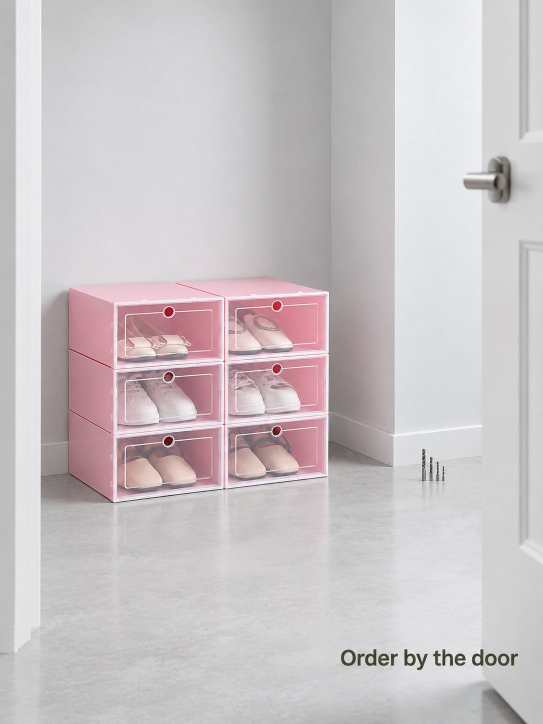 Clear Stackable Shoe Boxes with Flip-Front Drawers
