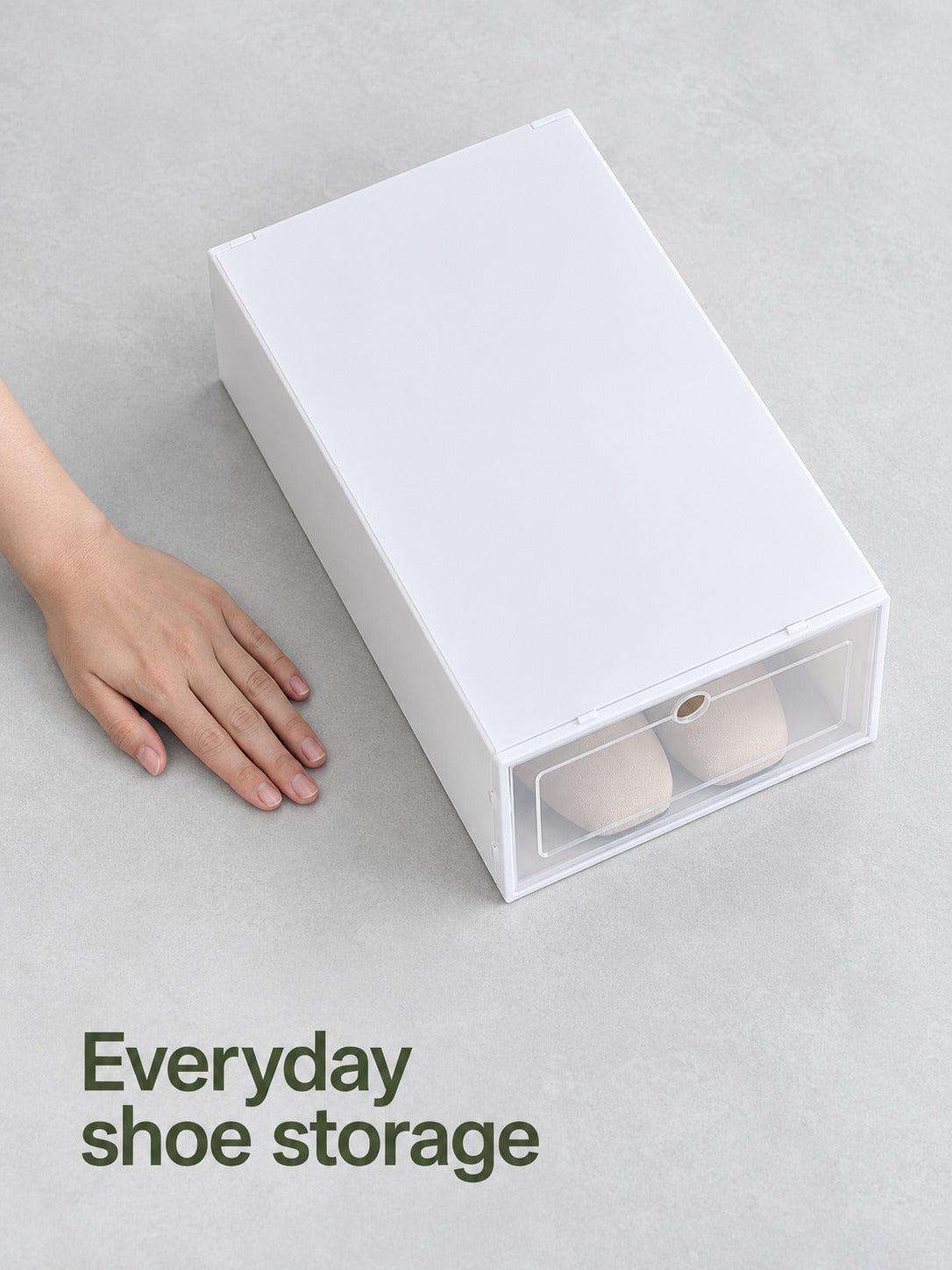Clear Stackable Shoe Boxes with Flip-Front Drawers