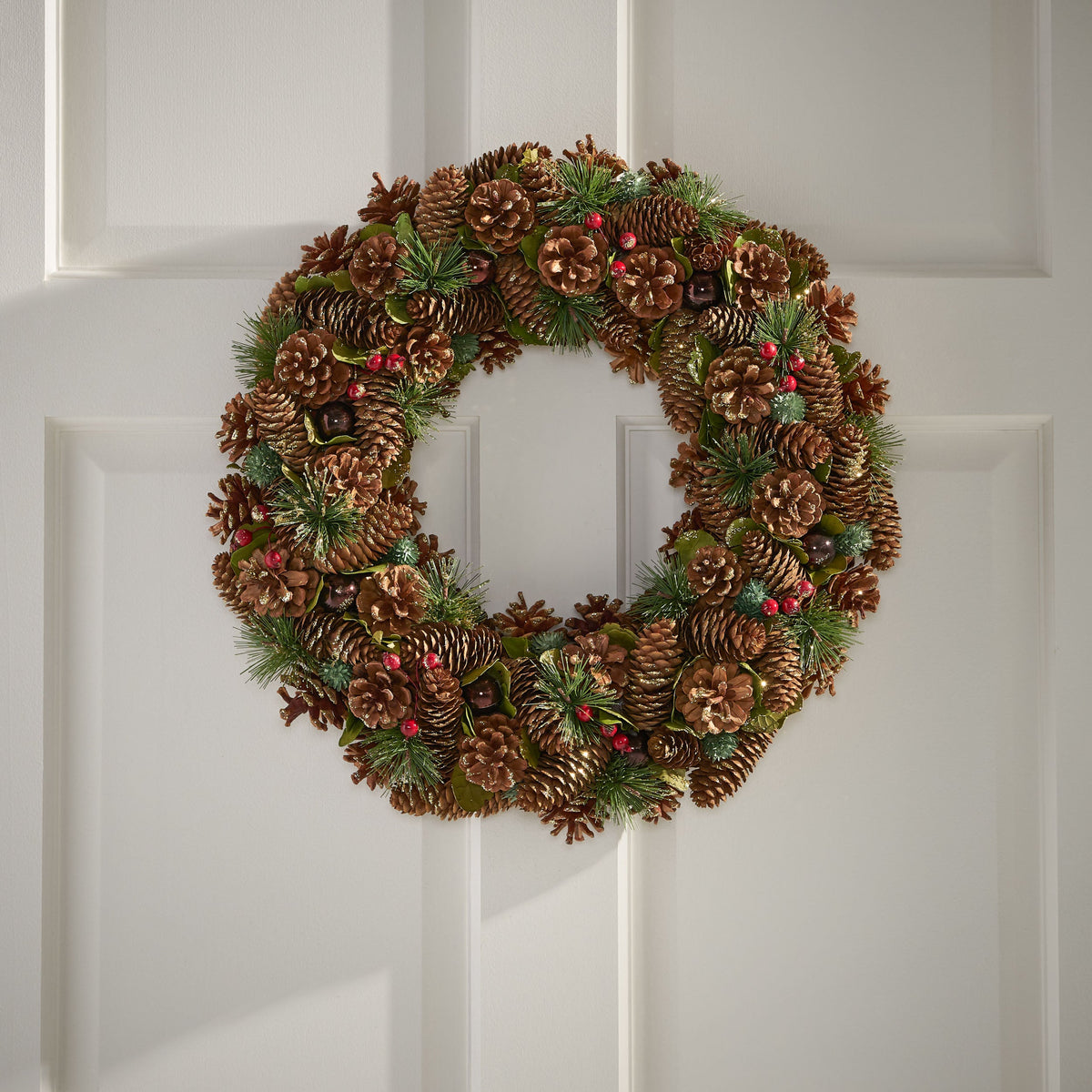 Pine Cone Wreath for Festive Woodland Holiday Entryways