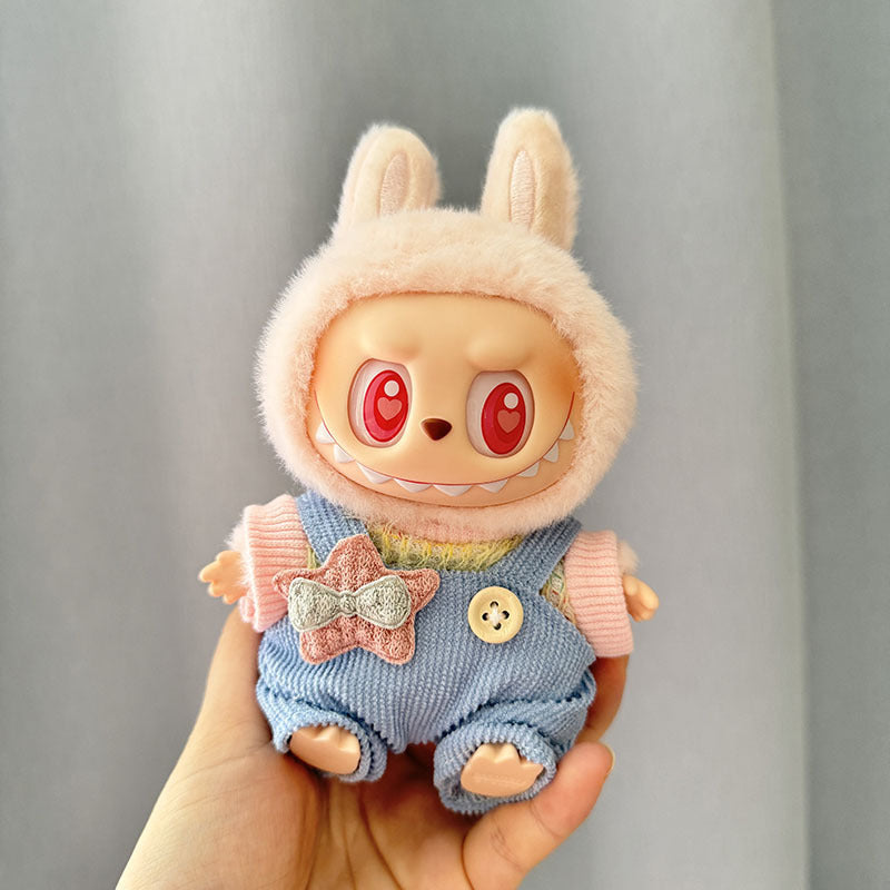 Labubu Doll Clothes Teddy Bear Suspender Outfit Set