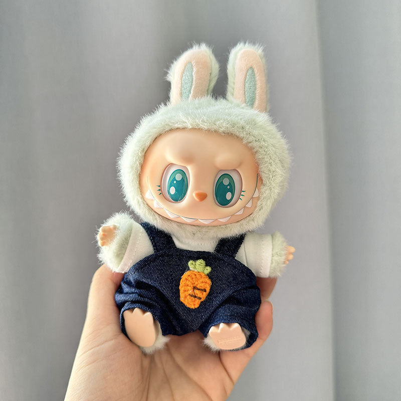 Labubu Doll Clothes Teddy Bear Suspender Outfit Set