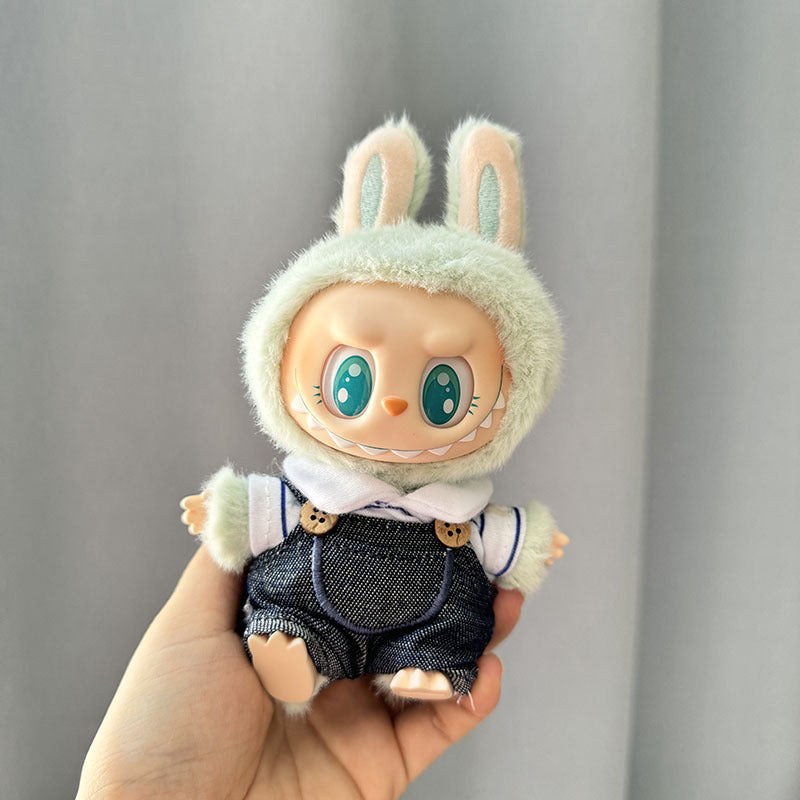 Labubu Doll Clothes Teddy Bear Suspender Outfit Set