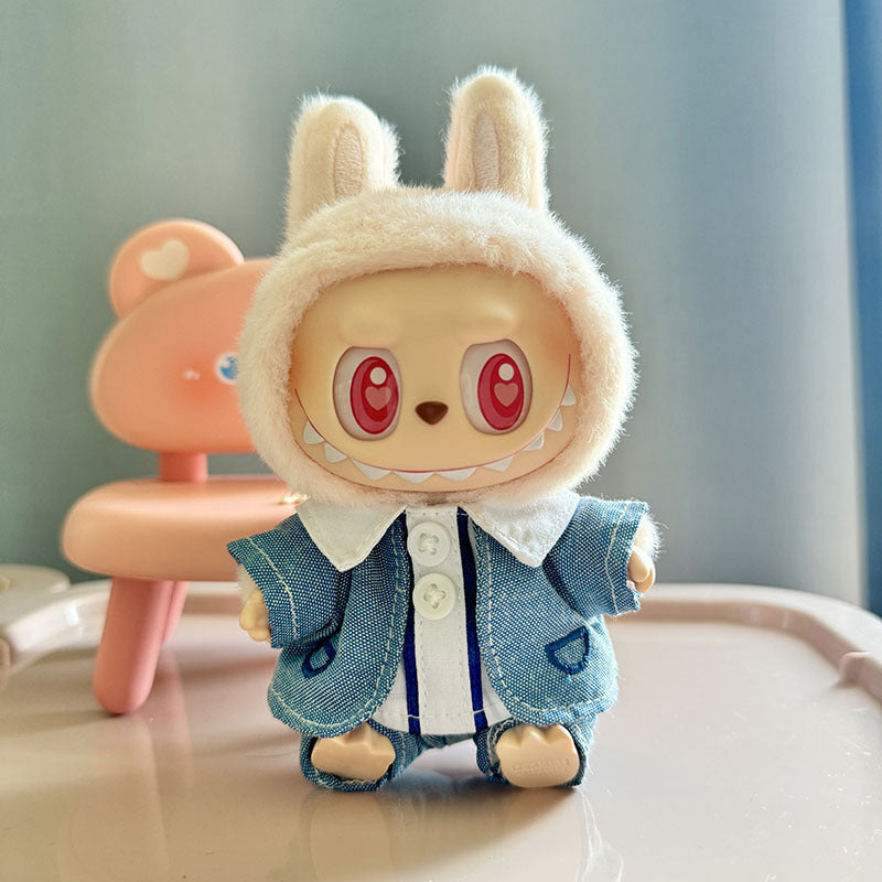 Labubu Doll Clothes Teddy Bear Suspender Outfit Set