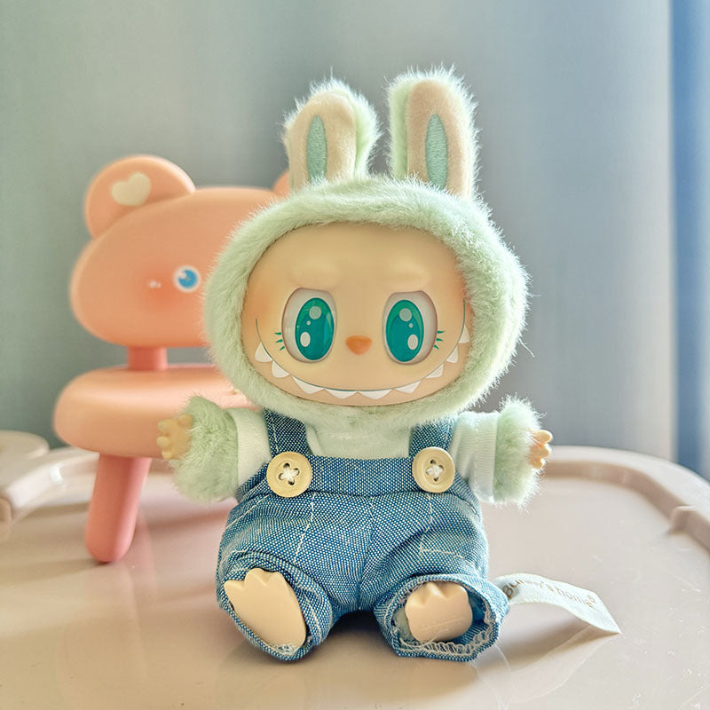 Labubu Doll Clothes Teddy Bear Suspender Outfit Set