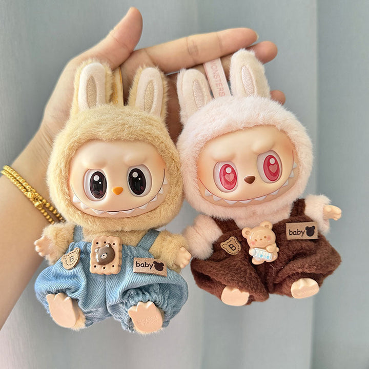 Labubu Doll Clothes Teddy Bear Suspender Outfit Set