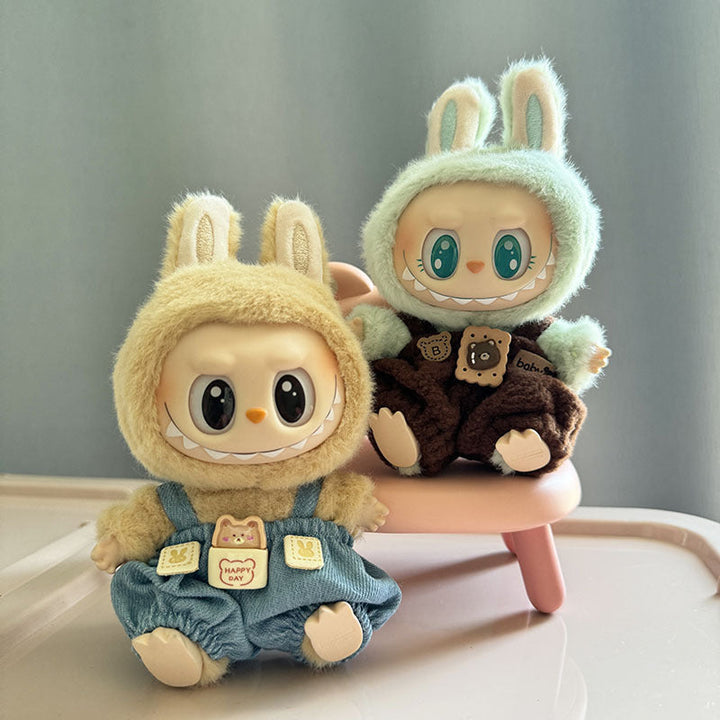 Labubu Doll Clothes Teddy Bear Suspender Outfit Set
