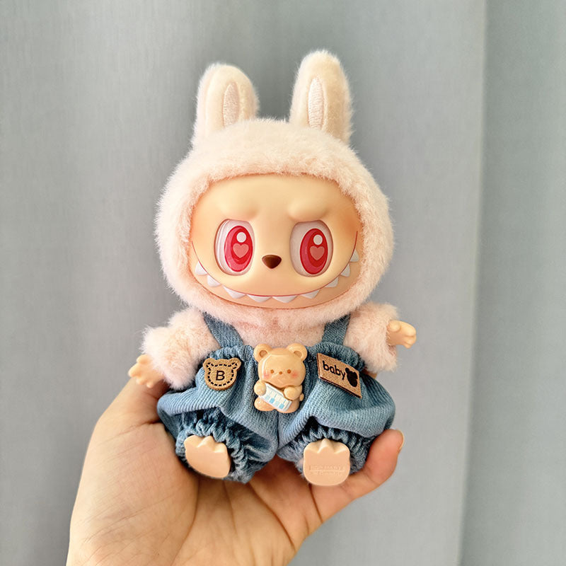 Labubu Doll Clothes Teddy Bear Suspender Outfit Set