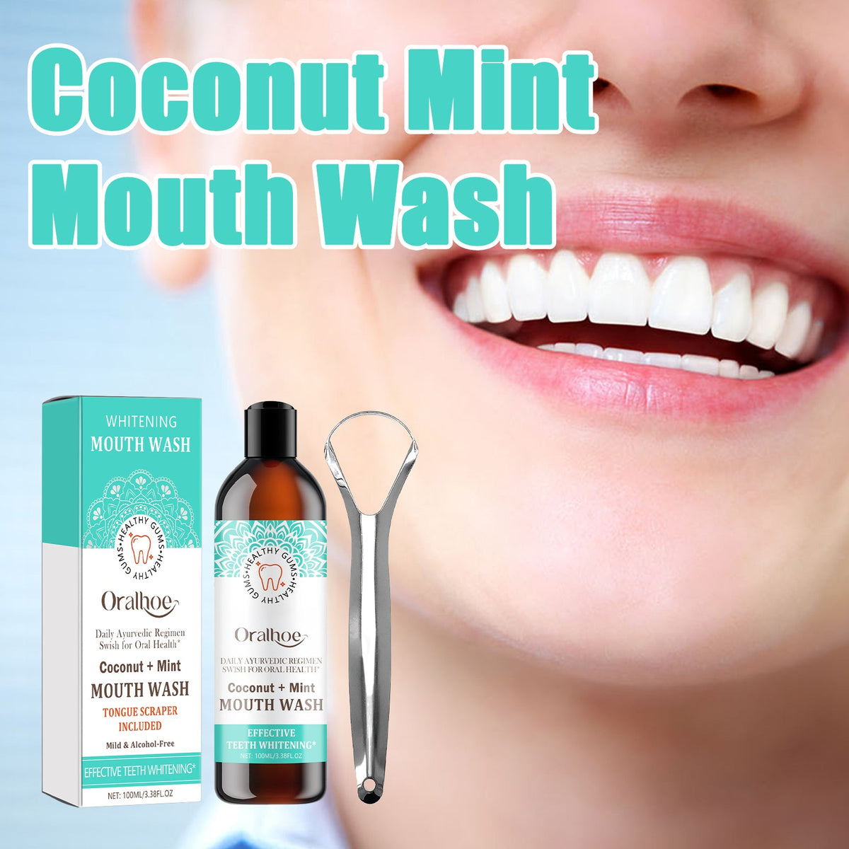 Coconut Mint Mouthwash for Fresher, Whiter Smiles