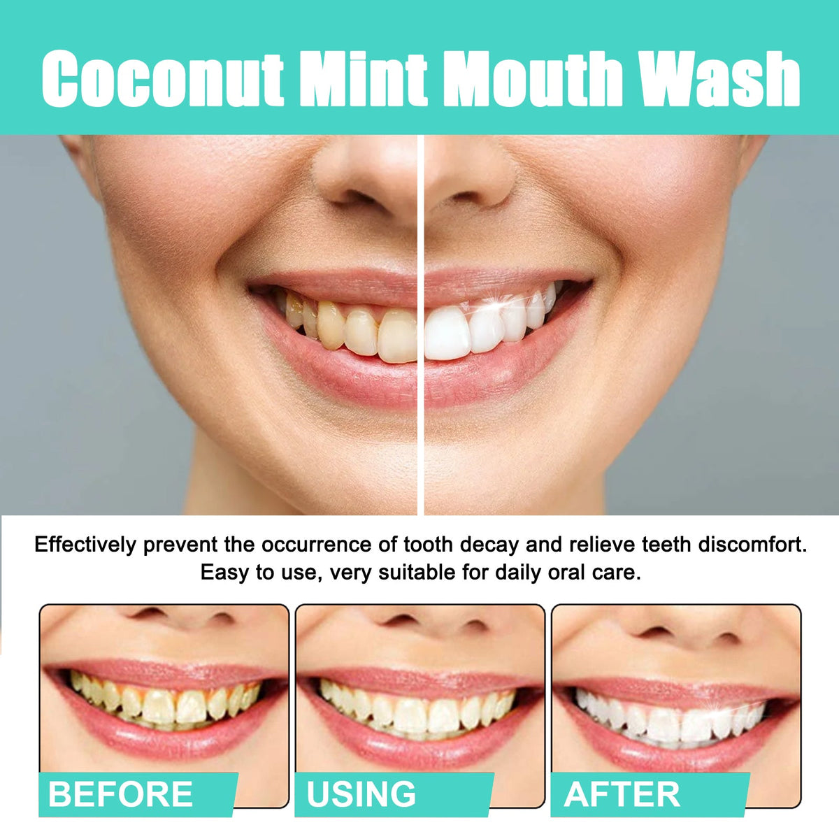 Coconut Mint Mouthwash for Fresher, Whiter Smiles