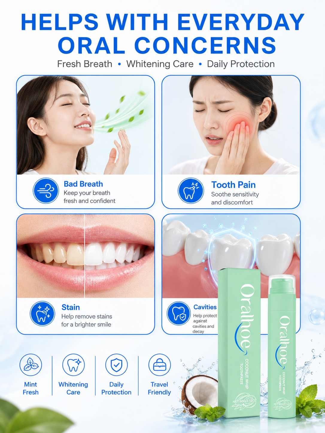 Toothpaste with Coconut Oil — Whiter Teeth & Fresh Breath