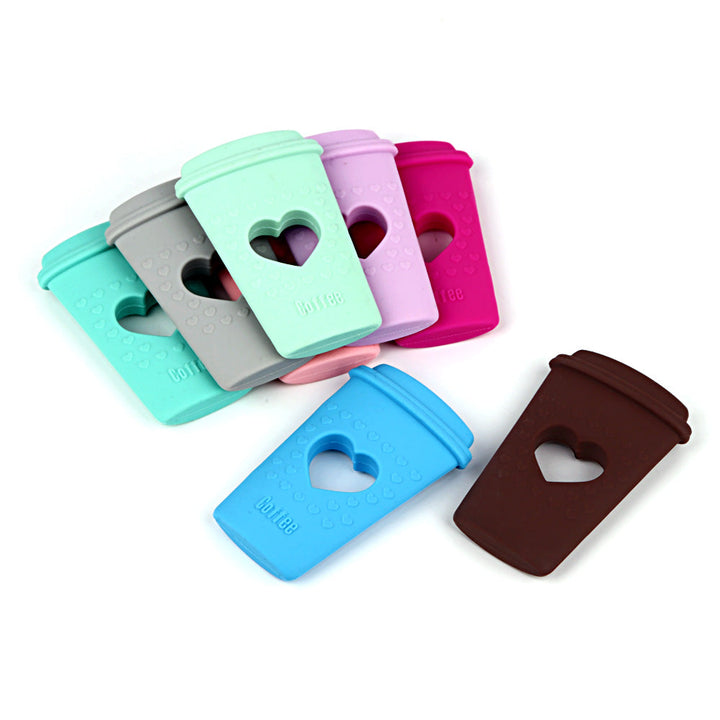 Silicone Coffee Cup Teether for Gentle Gum Relief