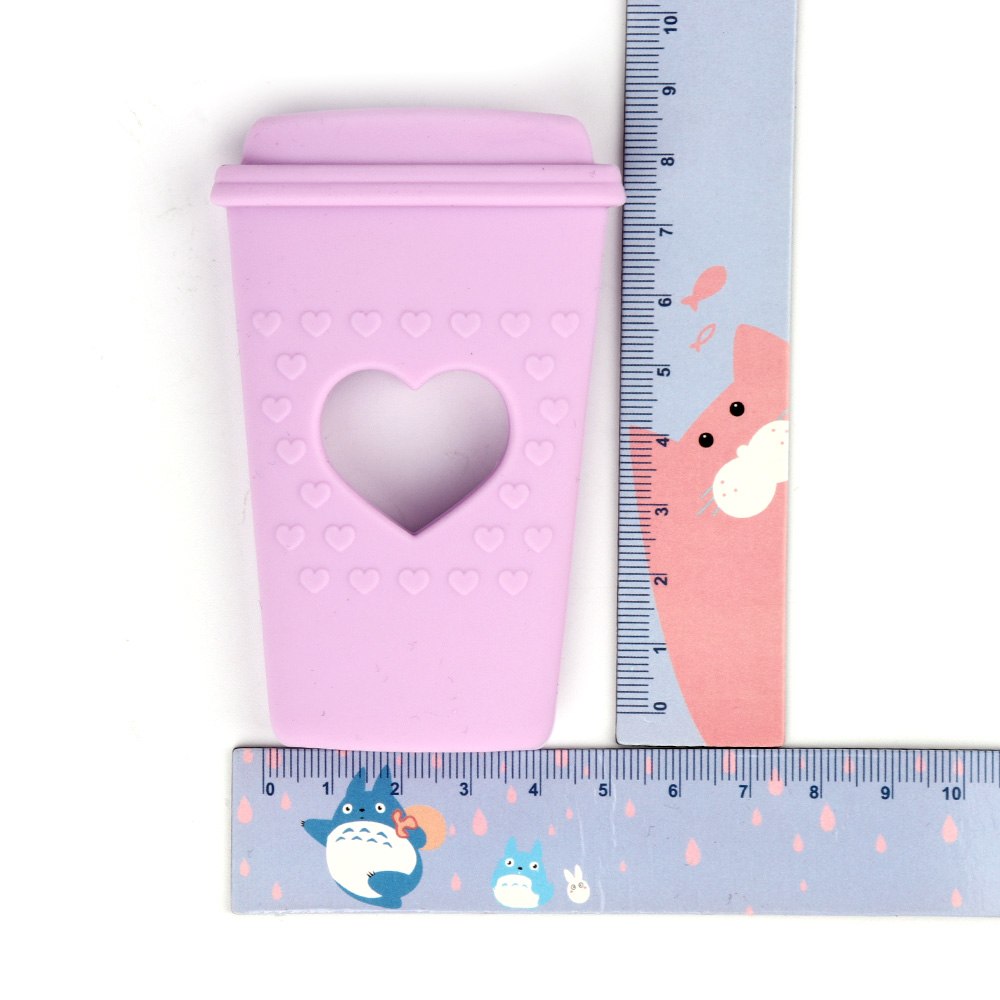 Silicone Coffee Cup Teether for Gentle Gum Relief