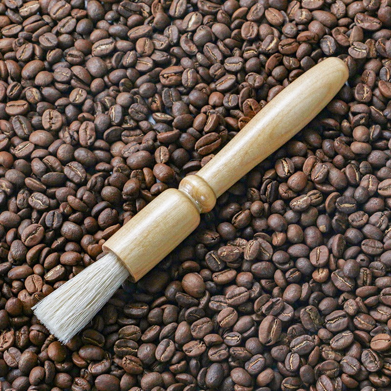 Pig Hair Coffee Grinder Brush With Solid Wood Handle